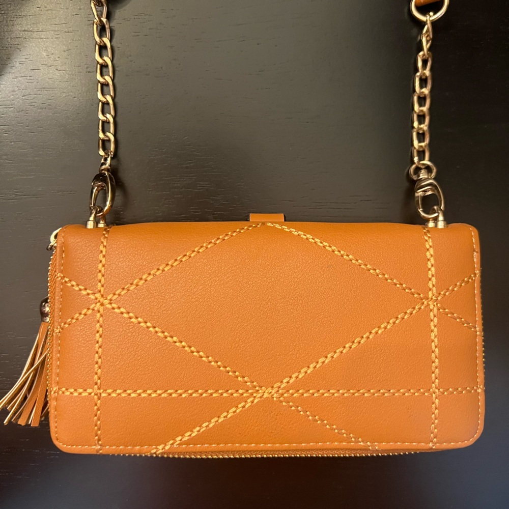Tan Wallet/Crossbody Bag with Phone Holder